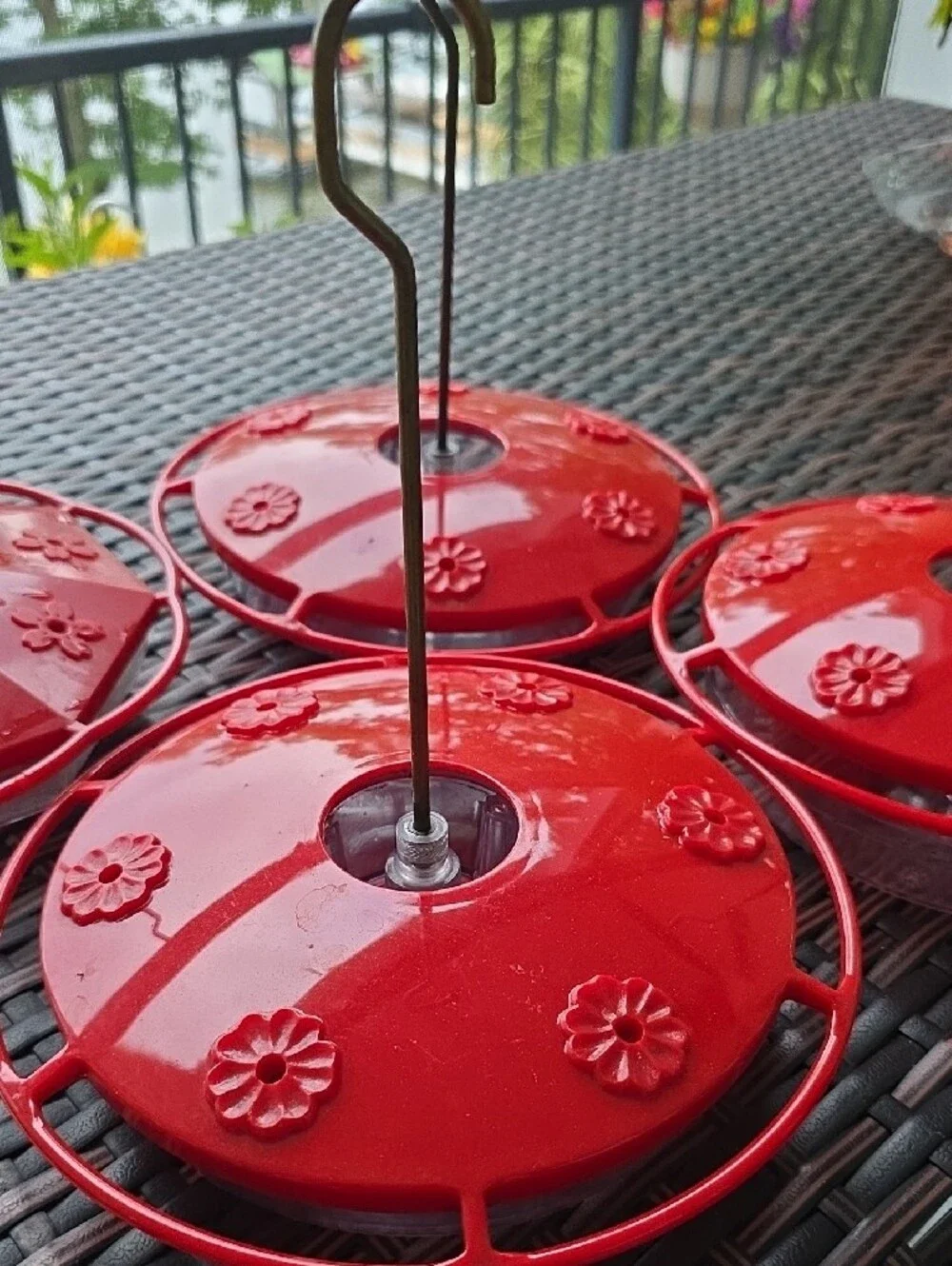Red Decorative Hummingbird Nectar Feeders - Pack of 4